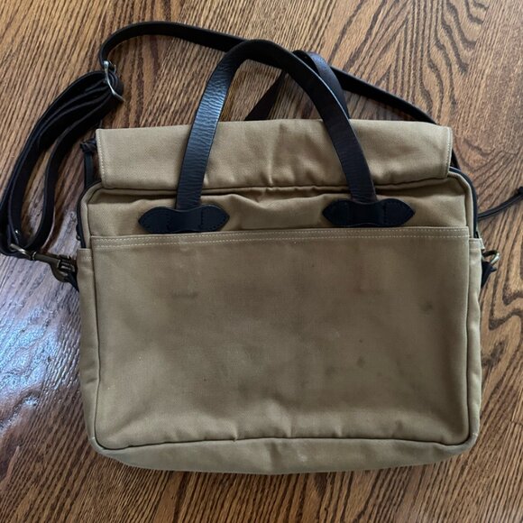 Filson Original Briefcase – Tan Canvas & Leather – Classic Heritage Style - Picture 8 of 8